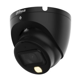   Dahua HAC-HDW1200TLM-IL-A-0280B-S6-BLACK analóg 2MP HD dóm biztonsági kamera, 2.8 mm fix objektív, hibrid fény, beépített mikrofon, kültéri