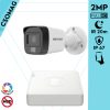 Hikvision 1 cső kamerás analóg megfigyelőrendszer 2MP biztonsági kamera, IR megvilágítás 20 m, fehér fény 20 m, kültéri