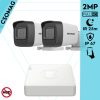 Hikvision 2 cső kamerás analóg megfigyelőrendszer 2MP biztonsági kamera, IR 25m, beltéri és kültéri