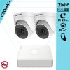 Hikvision 2 turret kamerás analóg megfigyelőrendszer 2MP biztonsági kamera, IR 20m, beltéri