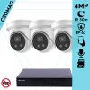 Hikvision 3 turret kamerás IP megfigyelőrendszer 4MP turret biztonsági kamera, 2.8 mm-es fix objektívvel, beépített mikrofon, microSD, valós WDR, PoE, P2P, IR LED 30m, fém ház, kültéri