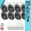 Hikvision 8 turret kamerás analóg megfigyelőrendszer 2MP biztonsági kamera, ColorVu Dual-light látható fény 20m, beépített mikrofonnal, kültéri