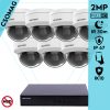 Hikvision 7 dome kamerás IP megfigyelőrendszer 2MP HD dome biztonsági kamera, 2.8 mm-es fix objektívvel, PoE, P2P, kültéri, fém ház, vandálbiztos