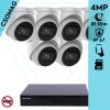 Hikvision 6 turret kamerás IP megfigyelőrendszer 4MP turret biztonsági kamera, 2.8 - 12 mm varifokális objektív, hang I/O, riasztás I/O, Valós WDR, microSD, PoE, P2P, IR LED 30m, fém ház, kültéri