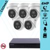 Hikvision 5 turret kamerás IP megfigyelőrendszer 4MP turret biztonsági kamera, 2.8 mm-es fix objektívvel, beépített mikrofon, microSD, valós WDR, PoE, P2P, IR LED 30m, fém ház, kültéri