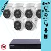 Hikvision 6 turret kamerás IP megfigyelőrendszer 4MP turret biztonsági kamera, 2.8 mm-es fix objektívvel, beépített mikrofon, microSD, valós WDR, PoE, P2P, IR LED 30m, fém ház, kültéri