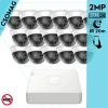 Hikvision 16 dome kamerás analóg megfigyelőrendszer 2MP biztonsági kamera, IR 20m, beltéri