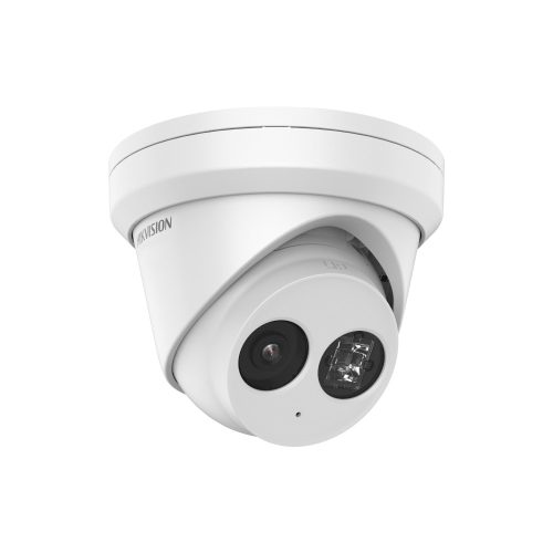 Hikvision 2 turret kamerás IP megfigyelőrendszer 8MP turret biztonsági kamera, 2.8 mm-es fix objektívvel, PoE, IR LED 30m, beépített mikrofonnal, fém ház, kültéri