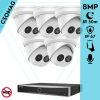 Hikvision 5 turret kamerás IP megfigyelőrendszer 8MP turret biztonsági kamera, 2.8 mm-es fix objektívvel, PoE, IR LED 30m, beépített mikrofonnal, fém ház, kültéri