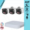 Dahua 3 cső kamerás IP megfigyelőrendszer 4MP HD cső biztonsági kamera, 2.8 mm-es fix objektívvel, PoE, beépített mikrofonnal, színes éjszakai kép, kültér