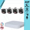 Dahua 4 cső kamerás IP megfigyelőrendszer 4MP HD cső biztonsági kamera, 2.8 mm-es fix objektívvel, PoE, beépített mikrofonnal, színes éjszakai kép, kültér