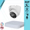 Dahua 1 turret kamerás IP megfigyelőrendszer 8MP turret biztonsági kamera, 2.8 mm-es fix objektívvel, PoE, beépített mikrofonnal, hibrid megvilágítással, fém ház, kültéri