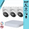 Dahua 3 turret kamerás IP megfigyelőrendszer 8MP turret biztonsági kamera, 2.8 mm-es fix objektívvel, PoE, beépített mikrofonnal, hibrid megvilágítással, fém ház, kültéri