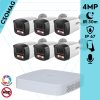 Dahua 6 cső kamerás IP megfigyelőrendszer 4MP HD cső biztonsági kamera, 2.8 mm-es fix objektívvel, PoE, beépített mikrofonnal, színes éjszakai kép, kültér