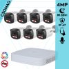 Dahua 7 cső kamerás IP megfigyelőrendszer 4MP HD cső biztonsági kamera, 2.8 mm-es fix objektívvel, PoE, beépített mikrofonnal, színes éjszakai kép, kültér