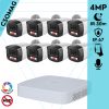 Dahua 8 cső kamerás IP megfigyelőrendszer 4MP HD cső biztonsági kamera, 2.8 mm-es fix objektívvel, PoE, beépített mikrofonnal, színes éjszakai kép, kültér