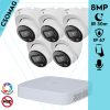 Dahua 5 turret kamerás IP megfigyelőrendszer 8MP turret biztonsági kamera, 2.8 mm-es fix objektívvel, PoE, beépített mikrofonnal, hibrid megvilágítással, fém ház, kültéri