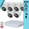 Dahua 6 turret kamerás IP megfigyelőrendszer 8MP turret biztonsági kamera, 2.8 mm-es fix objektívvel, PoE, beépített mikrofonnal, hibrid megvilágítással, fém ház, kültéri