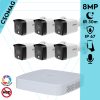Dahua 6 cső kamerás IP megfigyelőrendszer 8MP cső biztonsági kamera, 2.8 mm-es fix objektívvel, PoE, beépített mikrofonnal, hibrid megvilágítással, fém ház, kültéri