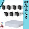 Dahua 7 cső kamerás IP megfigyelőrendszer 8MP cső biztonsági kamera, 2.8 mm-es fix objektívvel, PoE, beépített mikrofonnal, hibrid megvilágítással, fém ház, kültéri