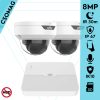 Uniview 2 dome kamerás IP megfigyelőrendszer 8MP biztonsági kamera, 2.8 mm-es fix objektívvel, SD kártya foglalattal, PoE, beépített mikrofonnal, IR LED 30m, IK10 vandálbiztos, kültéri