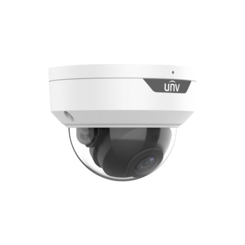 Uniview 2 dome kamerás IP megfigyelőrendszer 8MP biztonsági kamera, 2.8 mm-es fix objektívvel, SD kártya foglalattal, PoE, beépített mikrofonnal, IR LED 30m, IK10 vandálbiztos, kültéri