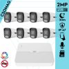 Uniview 8 cső kamerás IP megfigyelőrendszer 2MP HD biztonsági kamera, 2.8 mm-es fix objektívvel, SD kártya foglalattal, PoE, beépített mikrofonnal, fehér fénnyel, kültéri