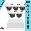 Uniview 5 dome kamerás IP megfigyelőrendszer 8MP biztonsági kamera, 2.8 mm-es fix objektívvel, SD kártya foglalattal, PoE, beépített mikrofonnal, IR LED 30m, IK10 vandálbiztos, kültéri