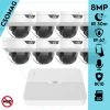 Uniview 8 dome kamerás IP megfigyelőrendszer 8MP biztonsági kamera, 2.8 mm-es fix objektívvel, SD kártya foglalattal, PoE, beépített mikrofonnal, IR LED 30m, IK10 vandálbiztos, kültéri