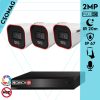 Provision 3 cső kamerás IP megfigyelőrendszer 2MP HD cső biztonsági kamera, 2.8 mm-es fix objektívvel, hibrid világítással, PoE, beépített mikrofonnal, IR 20m, kültéri