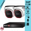 Provision 2 dome kamerás IP megfigyelőrendszer 2MP HD dome biztonsági kamera, 2.8 mm-es fix objektívvel, PoE, beépített mikrofonnal, IR LED 20m, kültéri, fém ház