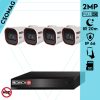 Provision 4 cső kamerás IP megfigyelőrendszer 2MP HD cső biztonsági kamera, 2.8 mm-es fix objektívvel, PoE, IR LED 20m, kültéri, fém ház