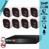 Provision 8 cső kamerás IP megfigyelőrendszer 2MP HD cső biztonsági kamera, 2.8 mm-es fix objektívvel, hibrid világítással, PoE, beépített mikrofonnal, IR 20m, kültéri