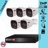Provision 5 cső kamerás IP megfigyelőrendszer 2MP HD cső biztonsági kamera, 2.8 mm-es fix objektívvel, PoE, IR LED 20m, kültéri, fém ház