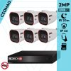 Provision 6 cső kamerás IP megfigyelőrendszer 2MP HD cső biztonsági kamera, 2.8 mm-es fix objektívvel, PoE, IR LED 20m, kültéri, fém ház