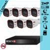 Provision 7 cső kamerás IP megfigyelőrendszer 2MP HD cső biztonsági kamera, 2.8 mm-es fix objektívvel, PoE, IR LED 20m, kültéri, fém ház