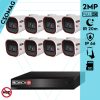 Provision 8 cső kamerás IP megfigyelőrendszer 2MP HD cső biztonsági kamera, 2.8 mm-es fix objektívvel, PoE, IR LED 20m, kültéri, fém ház
