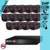 Provision 14 cső kamerás analóg megfigyelőrendszer 2MP HD Pro biztonsági kamera, variálható fókuszú objektív, 40m éjjellátás