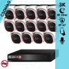 Provision 14 dome kamerás analóg megfigyelőrendszer 3K biztonsági kamera 2.8 mm fix objektívvel