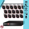 Provision 16 dome kamerás analóg megfigyelőrendszer 3K biztonsági kamera 2.8 mm fix objektívvel