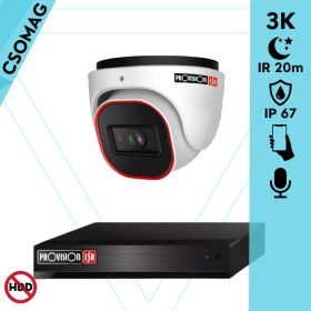   Provision 1 dome kamerás analóg megfigyelőrendszer 3K biztonsági kamera 2.8 mm fix objektívvel