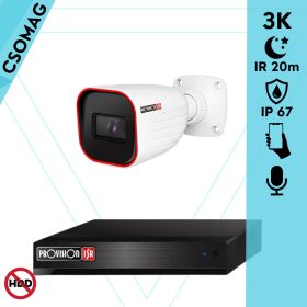   Provision 1 cső kamerás analóg megfigyelőrendszer 3K biztonsági kamera 2.8 mm fix objektívvel