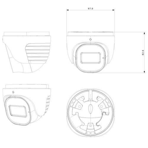 Provision 2 dome kamerás analóg megfigyelőrendszer 2MP HD Pro biztonsági kamera, inframegvilágítás 20m, 2.8mm fix lencse, 88° látószög