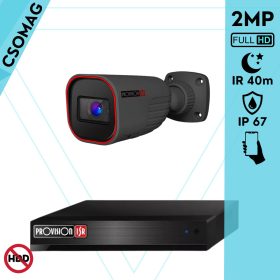   Provision 1 cső kamerás analóg megfigyelőrendszer 2MP HD Pro biztonsági kamera, variálható fókuszú objektív, 40m éjjellátás