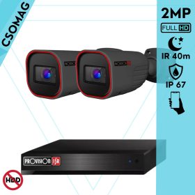   Provision 2 cső kamerás analóg megfigyelőrendszer 2MP HD Pro biztonsági kamera, variálható fókuszú objektív, 40m éjjellátás