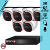 Provision 6 dome kamerás analóg megfigyelőrendszer 3K biztonsági kamera 2.8 mm fix objektívvel
