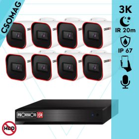   Provision 8 cső kamerás analóg megfigyelőrendszer 3K biztonsági kamera 2.8 mm fix objektívvel