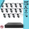 Techson 14 cső kamerás analóg megfigyelőrendszer 2MP HD cső biztonsági kamera, 2.8 mm fix objektívvel
