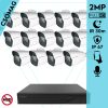 Techson 14 cső kamerás analóg megfigyelőrendszer 2MP NightVision HD cső biztonsági kamera, 2.8 mm fix objektívvel, valós WDR, beépített mikrofonnal