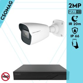   Techson 1 cső kamerás analóg megfigyelőrendszer 2MP HD cső biztonsági kamera, 2.8 mm fix objektívvel
